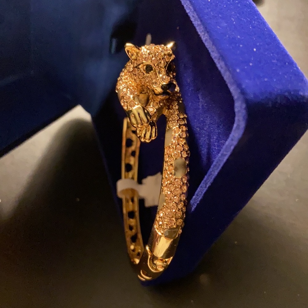 new! jeweled cheetah clasp bracelet